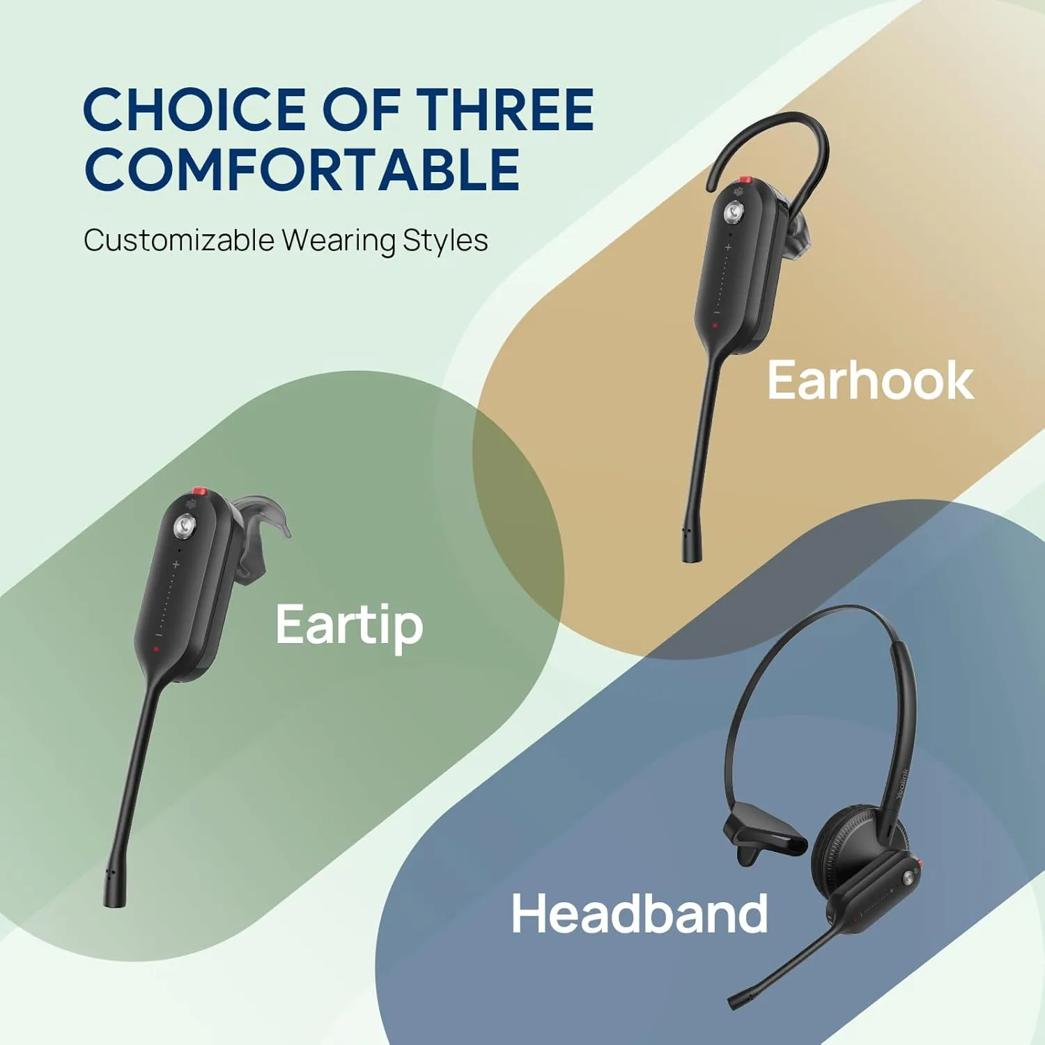 Yealink DECT Wireless Headset WH63 E2 UC, Single Ear Convertible Office Headset with Noise Canceling Mic