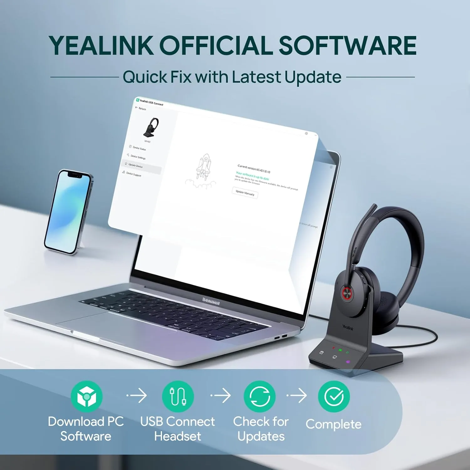 Yealink WH68 DECT & Bluetooth Wireless Headset