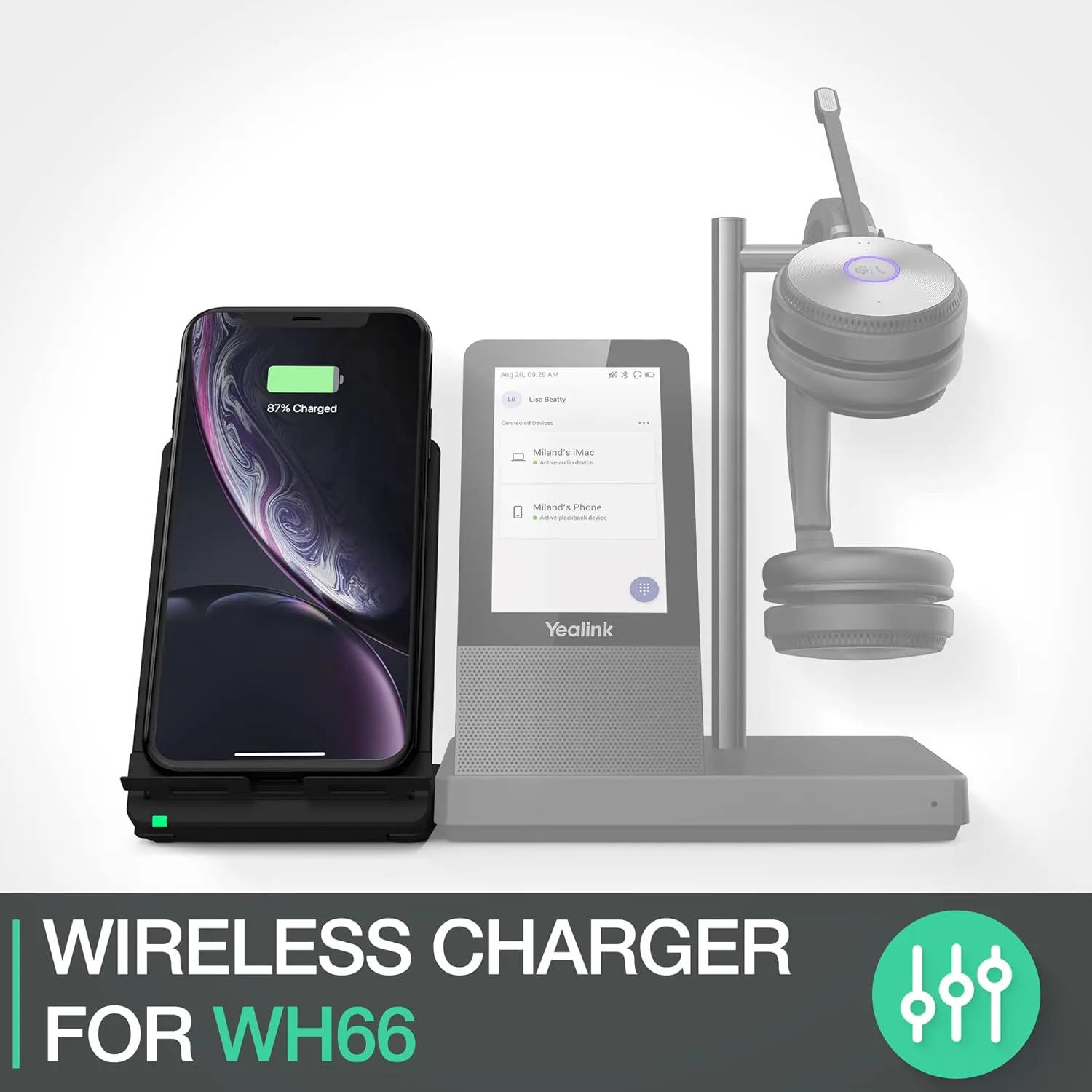 Yealink WHC60 Wireless Charging Stand, Black