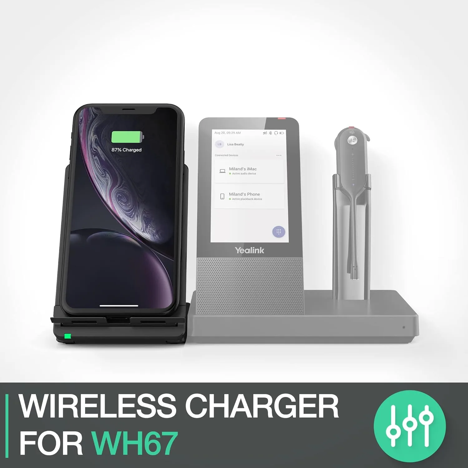 Yealink WHC60 Wireless Charging Stand, Black