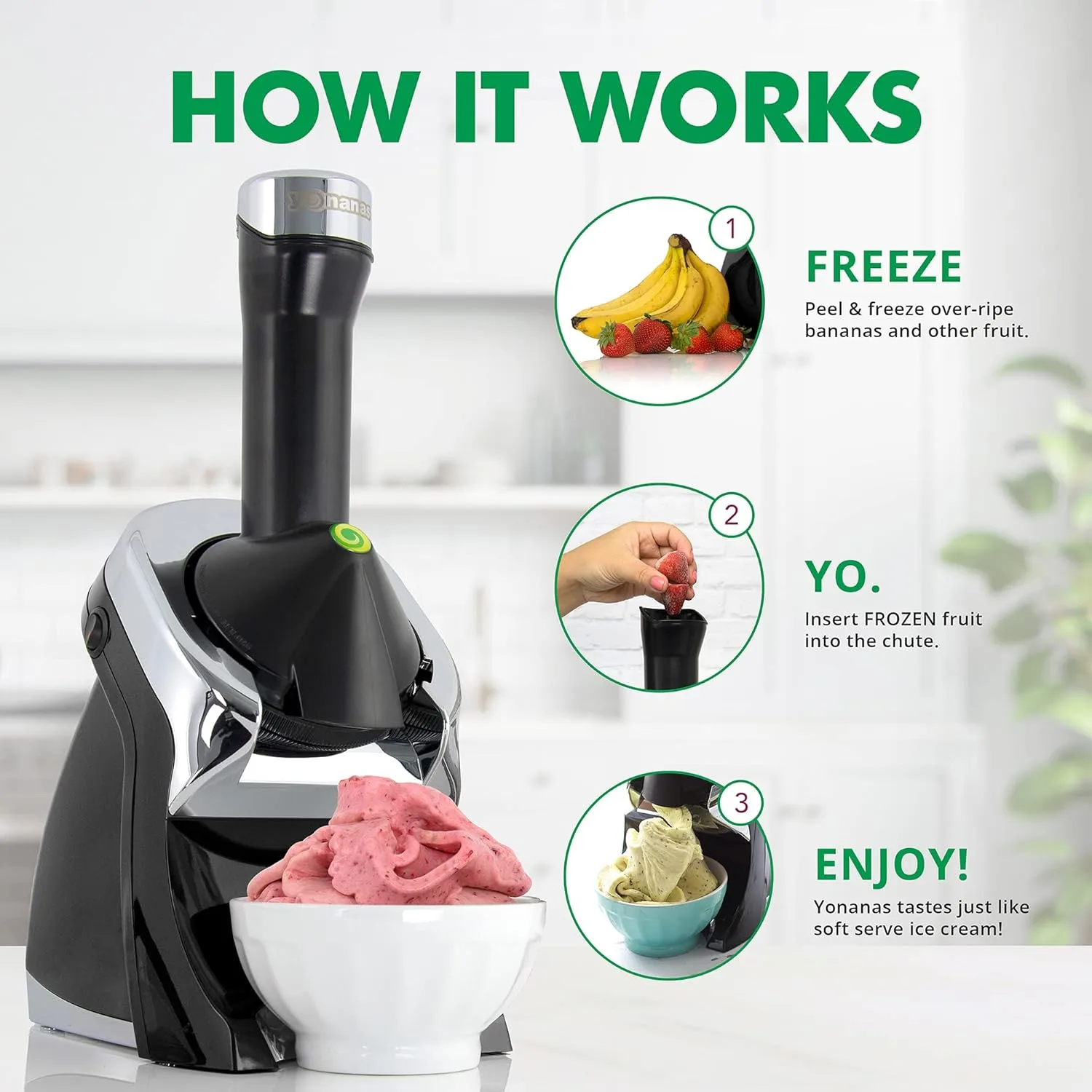 Yonanas Deluxe Vegan Dairy-Free Frozen Fruit Soft Serve Maker