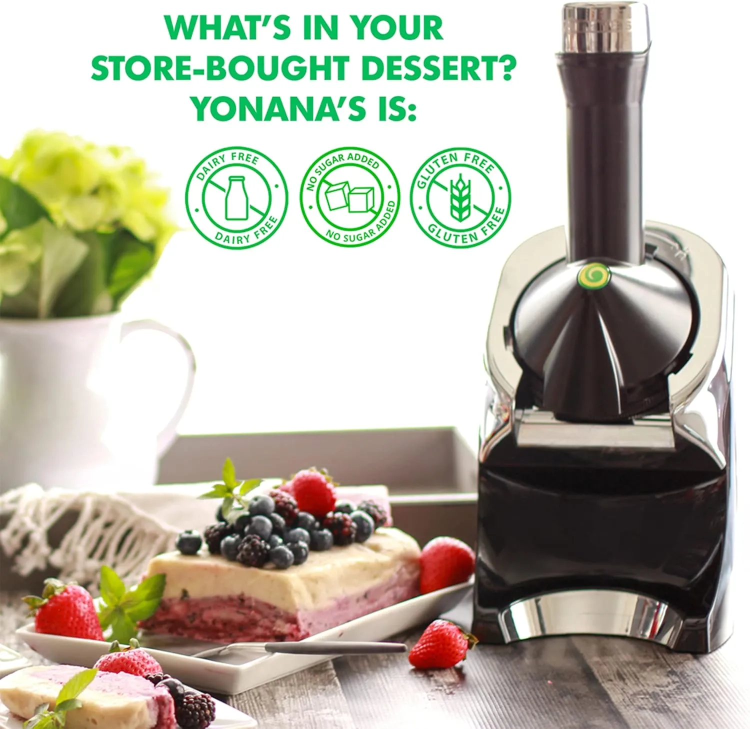 Yonanas Deluxe Vegan Dairy-Free Frozen Fruit Soft Serve Maker