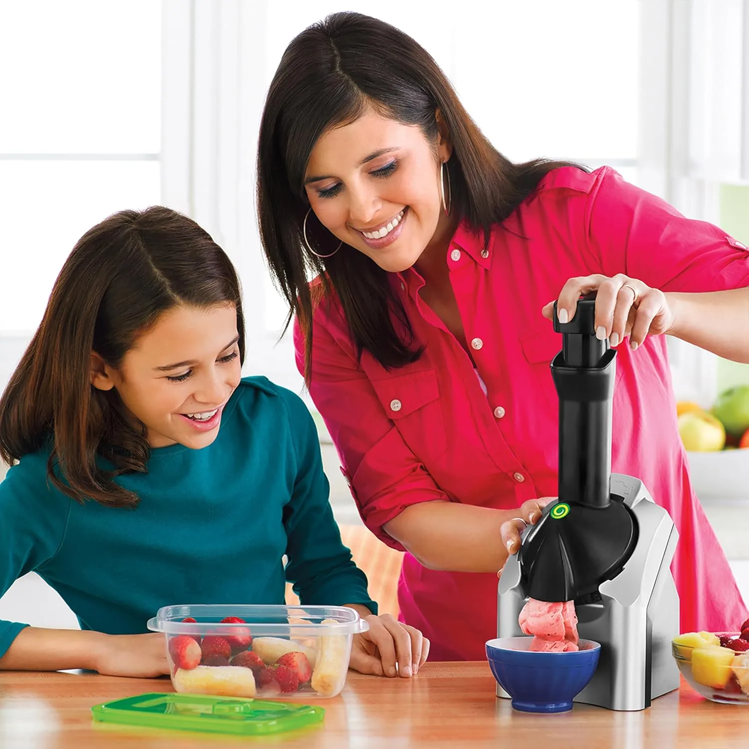 Yonanas Classic Frozen Fruit Soft Serve Maker for Healthy Vegan and Dairy-Free Treats, 200W Silver Machine with 36 Recipes
