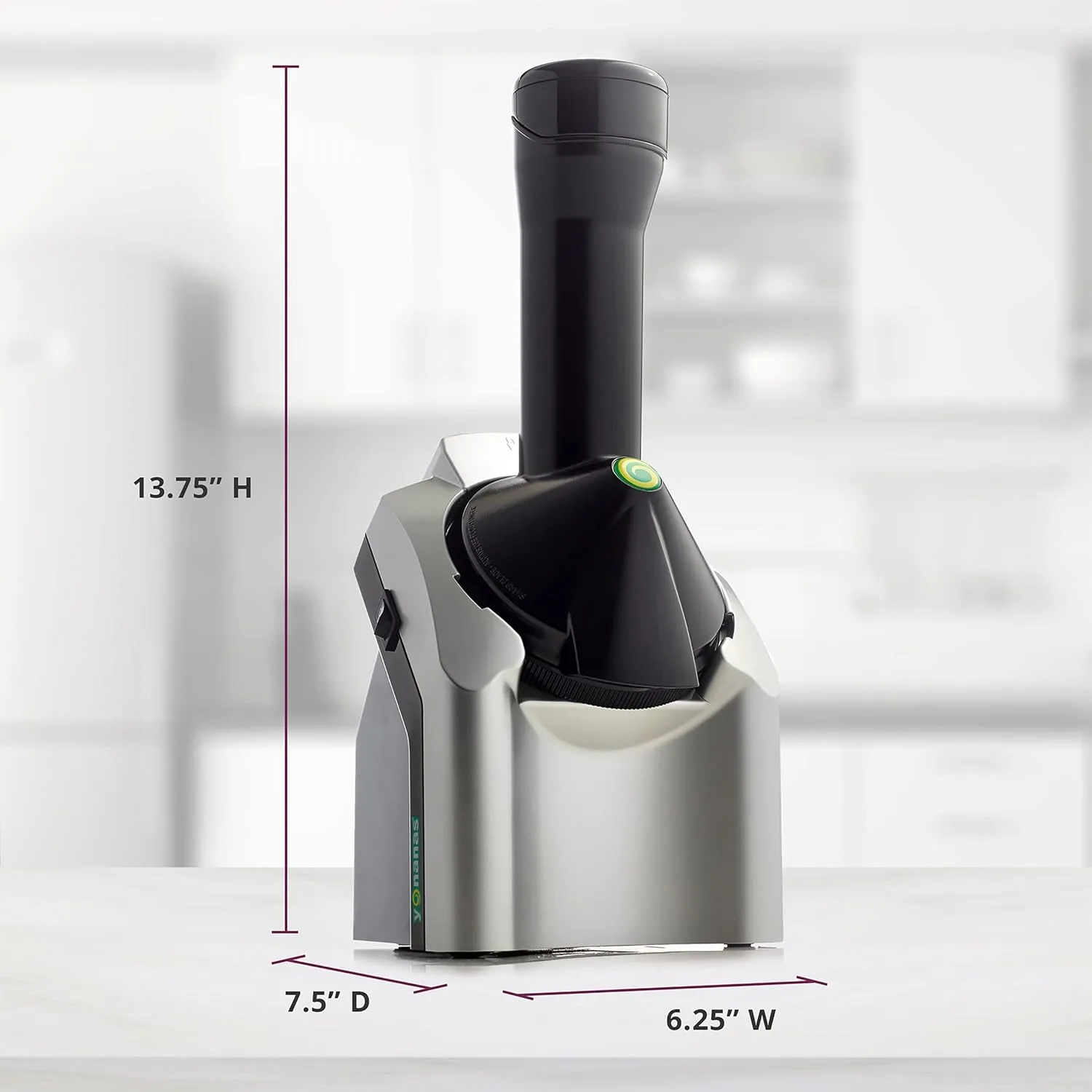 Yonanas Classic Frozen Fruit Soft Serve Maker for Healthy Vegan and Dairy-Free Treats, 200W Silver Machine with 36 Recipes