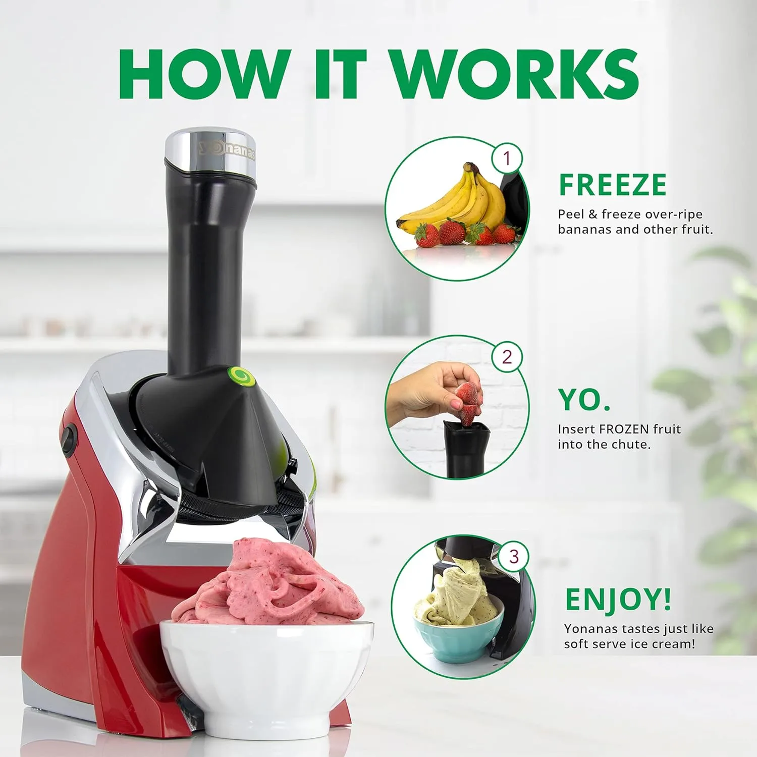 Yonanas Deluxe Vegan Dairy-Free Frozen Fruit Soft Serve Maker