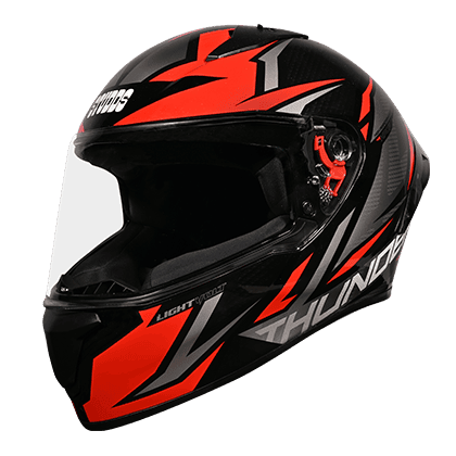 STUDDS THUNDER D1 LIGHTVOLT D1 BLACK RED N4 GREY C/V 600 MM WITH SPOILER AND MIRROR VISOR