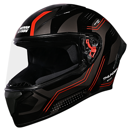STUDDS THUNDER D2 DRAKEN BLACK N4 GREY C/V (XL) WITH SPOILER AND MIRROR VISOR STUDDS THUNDER D2 DRAKEN BLACK N4 GREY C/V (XL) WITH SPOILER AND MIRROR VISOR