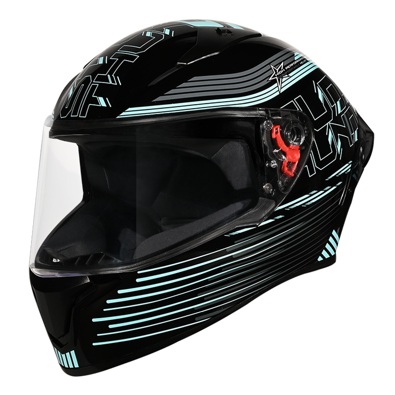 STUDDS THUNDER D11 BLACK N1 C/V (XL) WITH SPOILER AND MIRROR VISOR