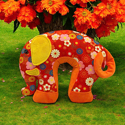 Gối Cổ Voi Hoa Lá - Thủ Công Nhồi Bông, Vải In Hoạ Tiết