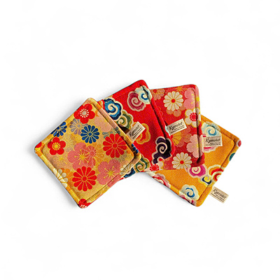 Lót Cốc Hoa Lá - Thủ Công, Vải In Họa Tiết Lót Cốc Hoa Lá - Thủ Công, Vải In Họa Tiết