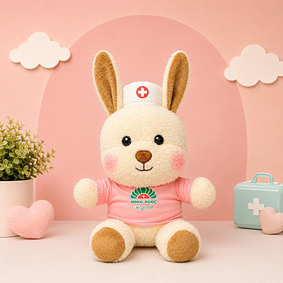 Bộ Linh Vật Thỏ Và Gấu Bệnh Viện Đa Khoa Hồng Ngọc (Hàng Độc Quyền)