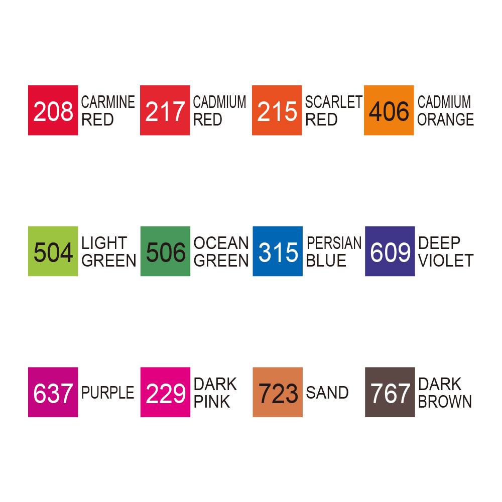 Zig Kurecolor KC1100 Twin Marker - 12 Pen Set Natural Colours