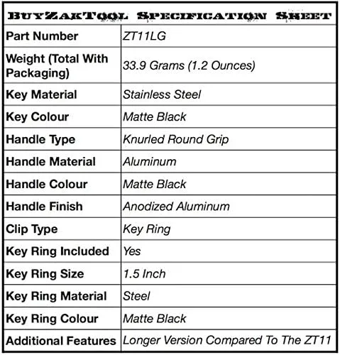 ZAK Tool ZT-11-LG 5" Large Grip Swivel Key, Black