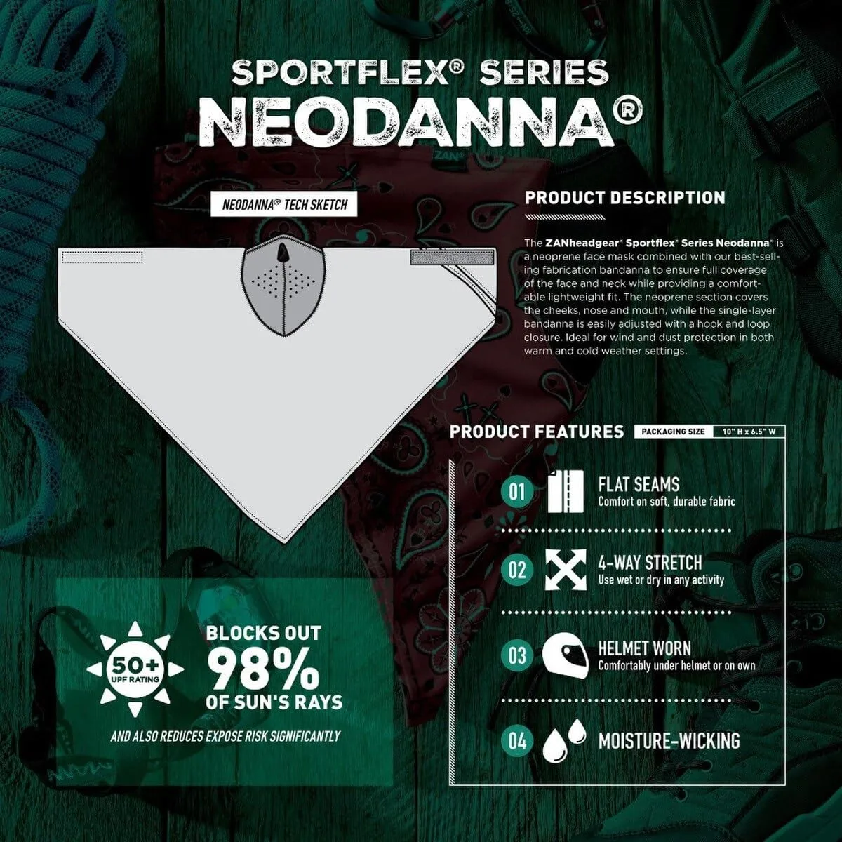 ZANHEADGEAR Neodanna Neoprene Face Mask with Cotton Bandanna