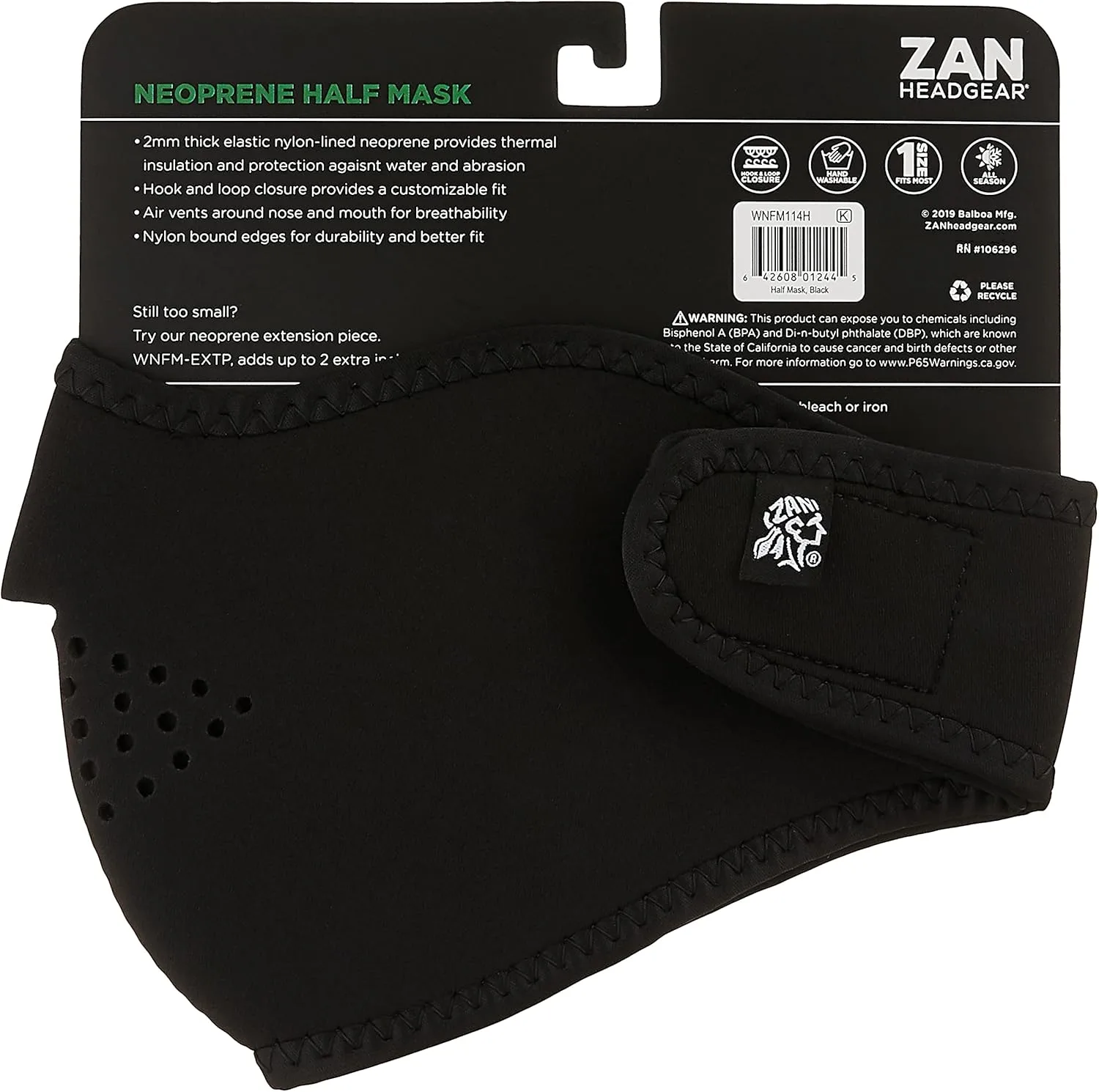 ZANHEADGEAR Neoprene Half Face Mask