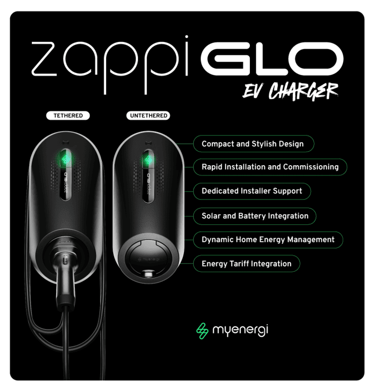 EV Charger-ZAPPI GLO-7kW-1 Phase Black EV Charger-ZAPPI GLO-7kW-1 Phase Black
