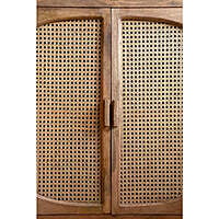 Handcrafted Wooden Cabinet with Cane Doors & Metal Base – Boho Chic Storage Unit Handcrafted Wooden Cabinet with Cane Doors & Metal Base – Boho Chic Storage Unit