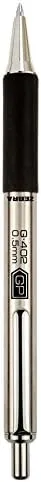 Zebra Pen G-402 Retractable Gel Pen, Stainless Steel Barrel, 0.5mm Fine Point, Black Ink, 2-Pack