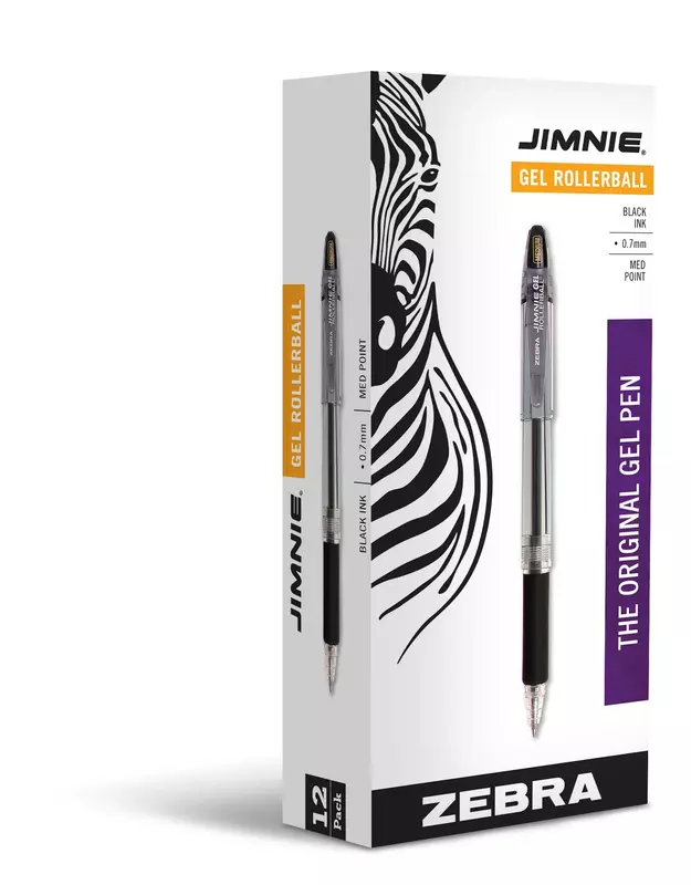 Zebra Pen GR-8 Retractable Gel Pen, Black, 12 Pack (42610) Black A