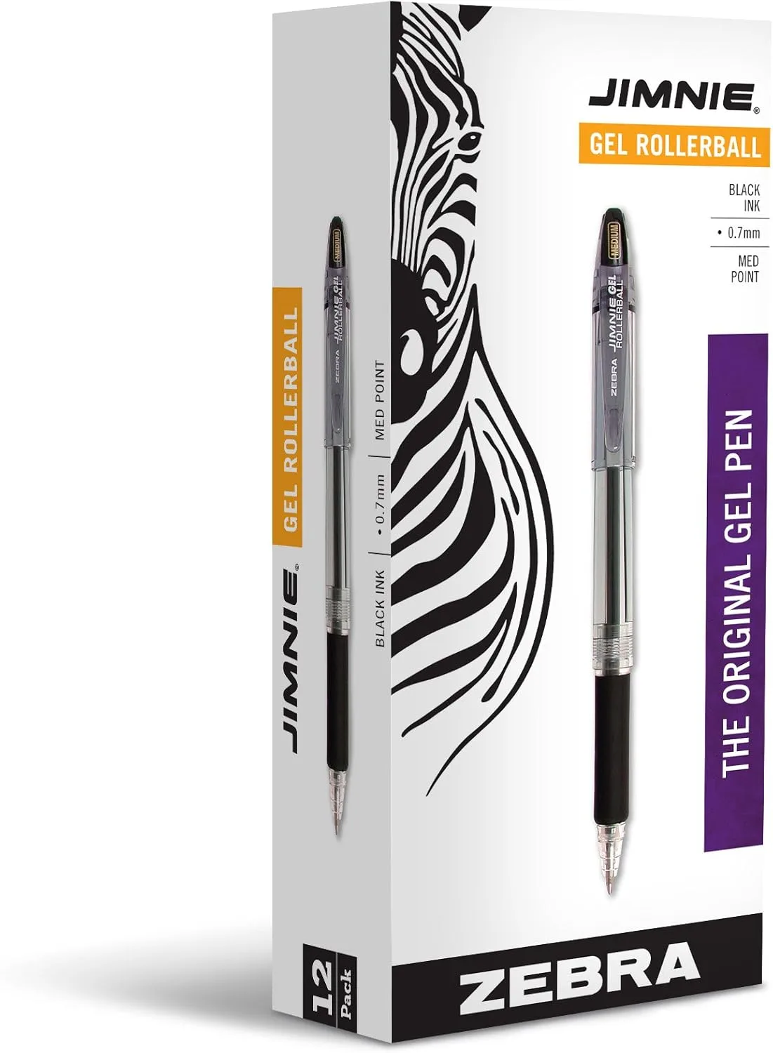 Zebra Pen GR-8 Retractable Gel Pen, Black, 12 Pack (42610) Black A