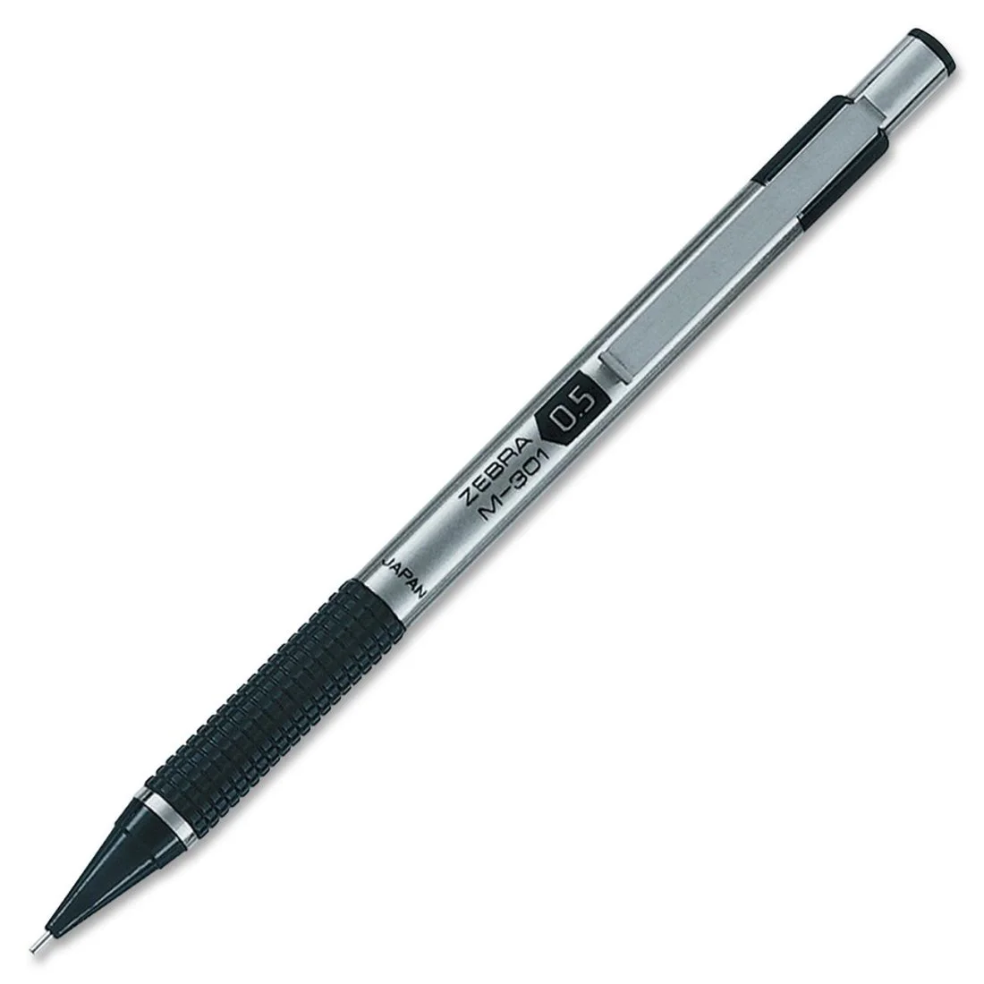 Zebra Pen M-301 Mechanical Pencil, Stainless Steel Barrel, Fine Point, 0.5mm, Black Grip, 1-Pack (54011) 1 Count (Pack of 1)