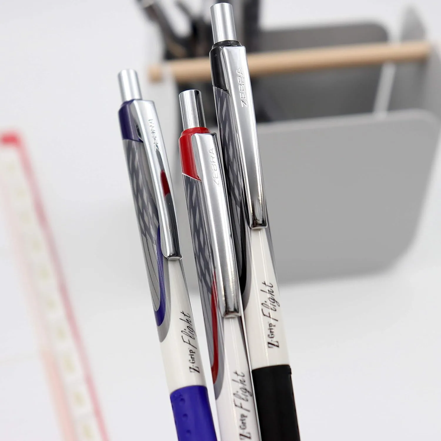 Zebra Pen Z-Grip Flight Retractable Ballpoint Pen, Bold 1.2mm, Blue Ink, 12-Pack