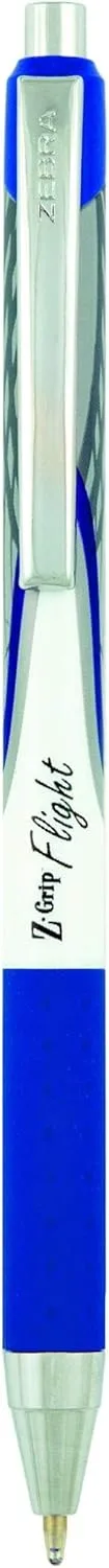 Zebra Pen Z-Grip Flight Retractable Ballpoint Pen, Bold 1.2mm, Blue Ink, 12-Pack