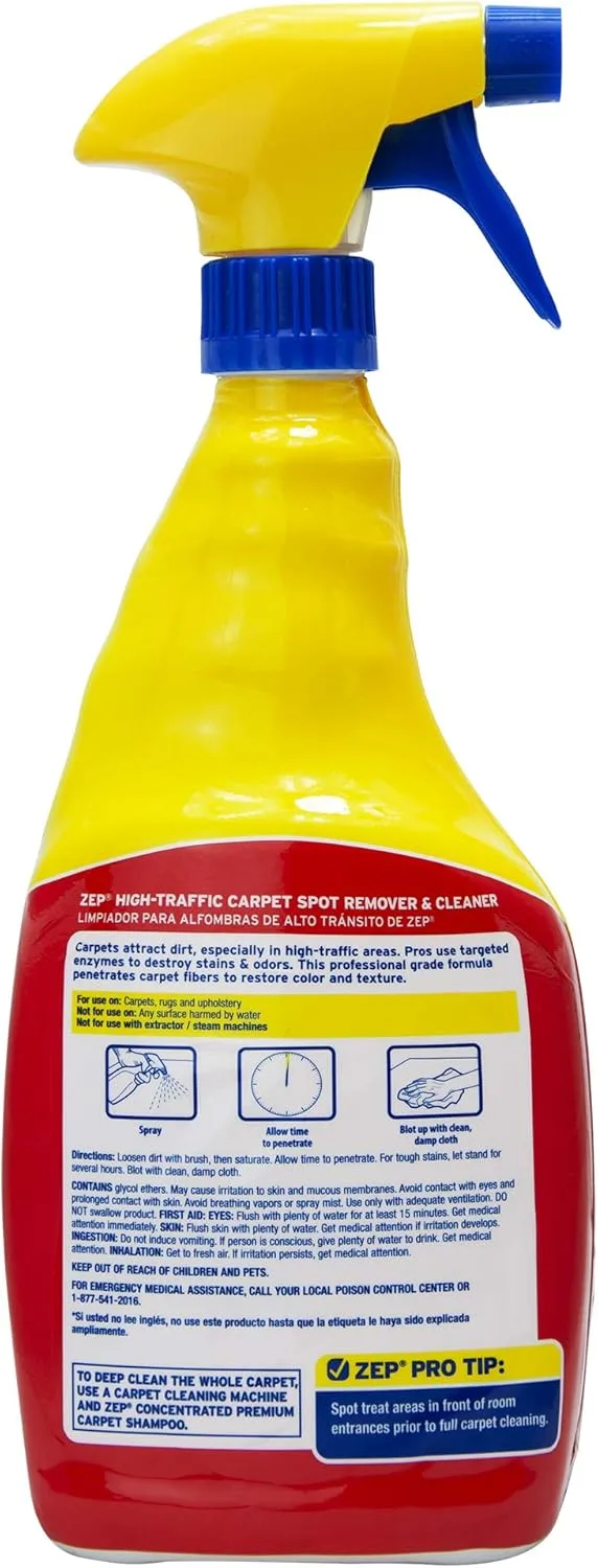 Zep High-Traffic Carpet Cleaner, 32 Oz Bottle