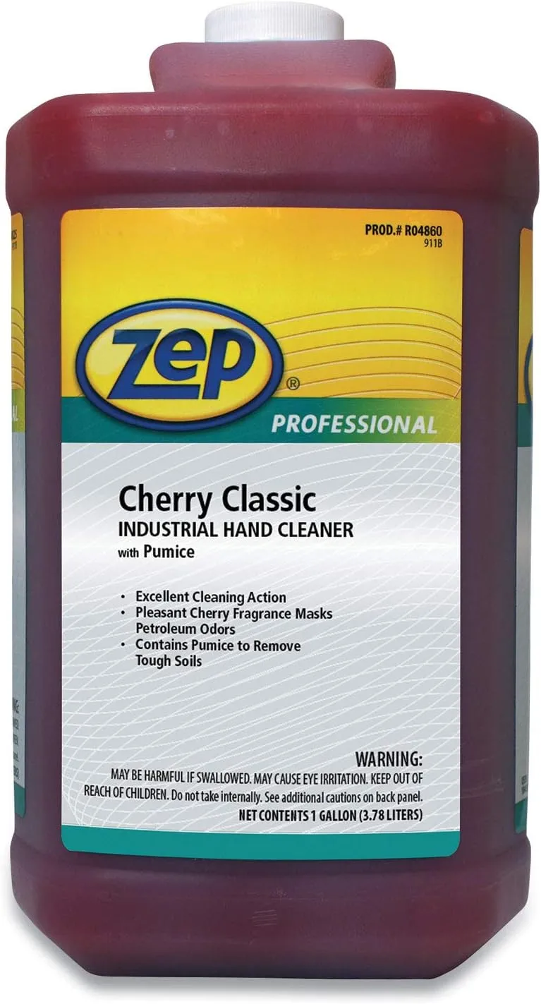 Cherry Industrial Hand Cleaner with Abrasive, Cherry Scent, 1 gal Bottle, 4/Carton