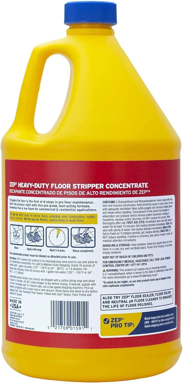 Zep Heavy-Duty Floor Stripper Concentrate, 1 Gallon (128 fl oz)