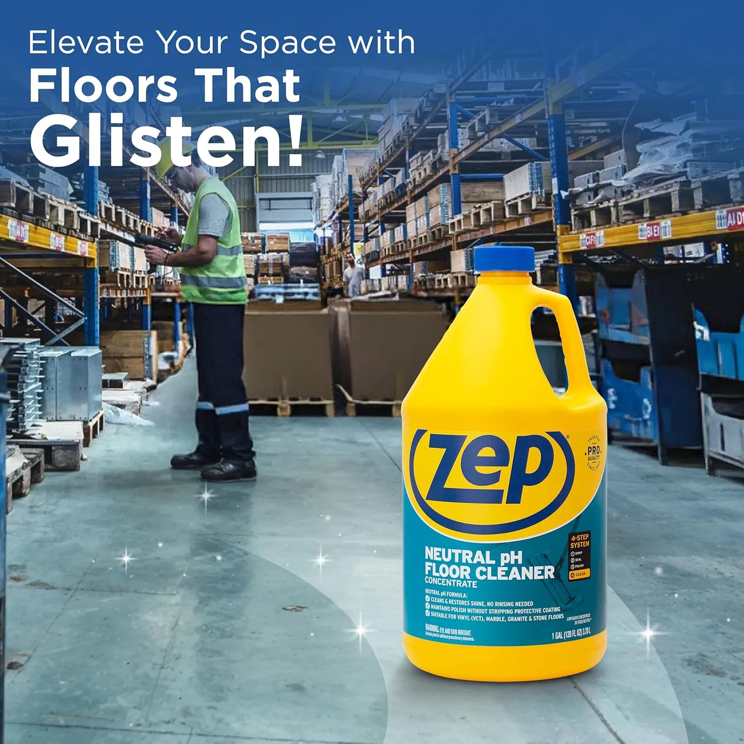 Zep Neutral PH Industrial Floor Cleaner - 1 Gallon - ZUNEUT128