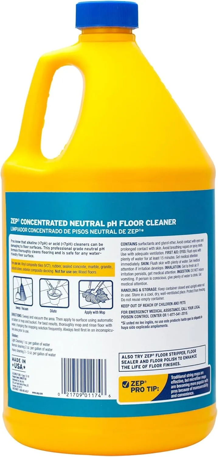 Zep Neutral PH Industrial Floor Cleaner - 1 Gallon - ZUNEUT128