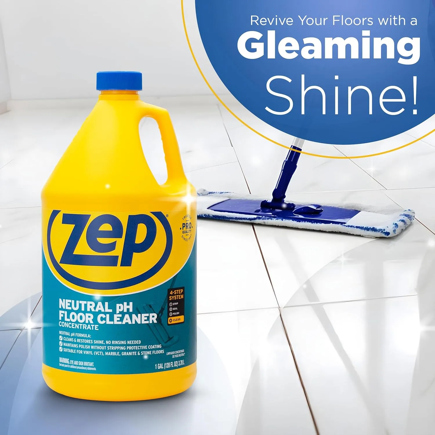 Zep Neutral PH Industrial Floor Cleaner - 1 Gallon - ZUNEUT128