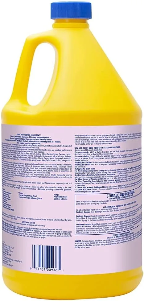 Zep Odor Control Concentrate, 128 oz Bottle