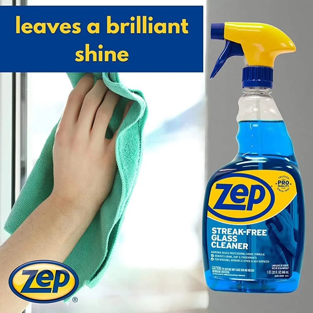 Zep Streak-Free Glass Cleaner, Professional-Strength, Ready-to-Use