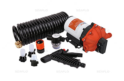 SEAFLO 51 Series Washdown Pump Kit With 7.5m Coiled Hose