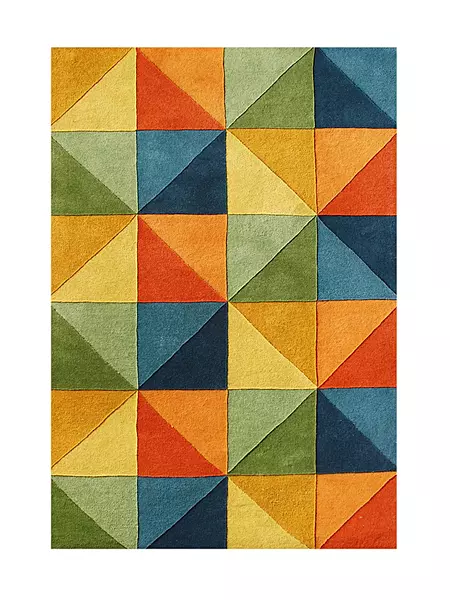 Handmade New Zealand Blend Wool Rug, 8 by 10-Feet, Multicolored
