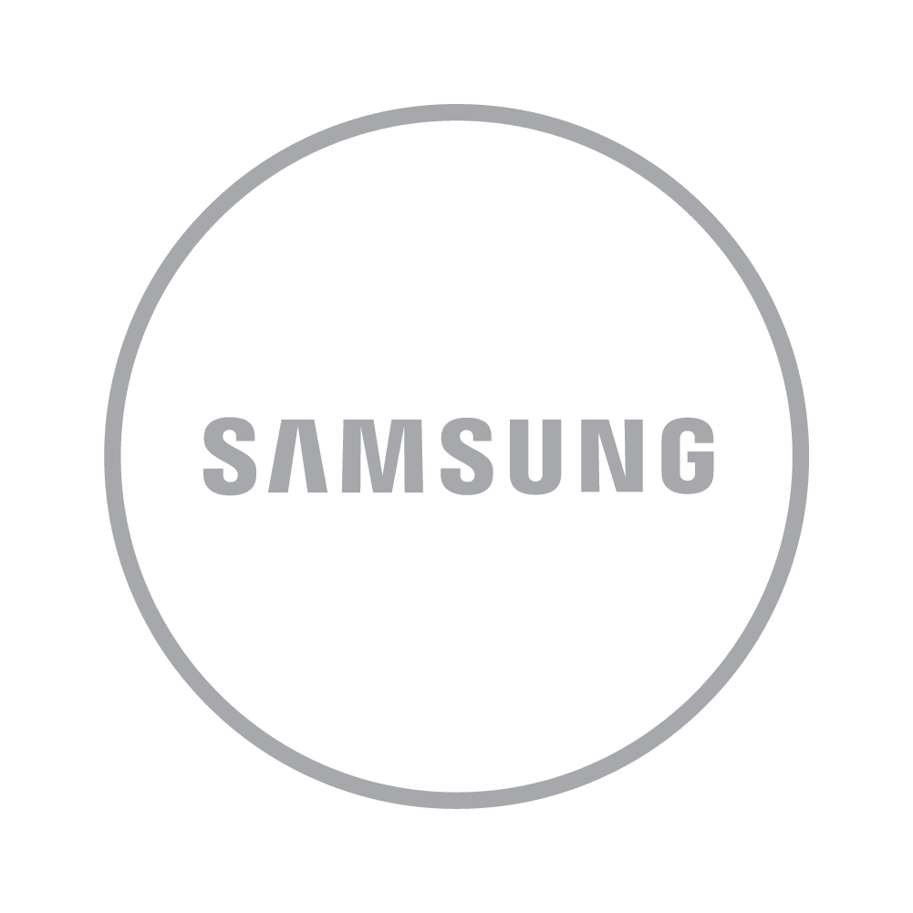 Logotipo de Samsung en color gris dentro de un círculo, sobre fondo negro, ideal para representar productos Samsung en Pereira, Colombia. Logotipo de Samsung en color gris dentro de un círculo, sobre fondo negro, ideal para representar productos Samsung en Pereira, Colombia.