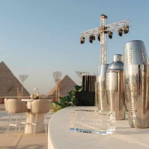 LOriental bar shakers at pyramids event