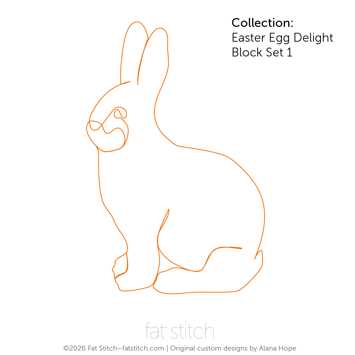 Bunny Motif Digital Quilting Pattern