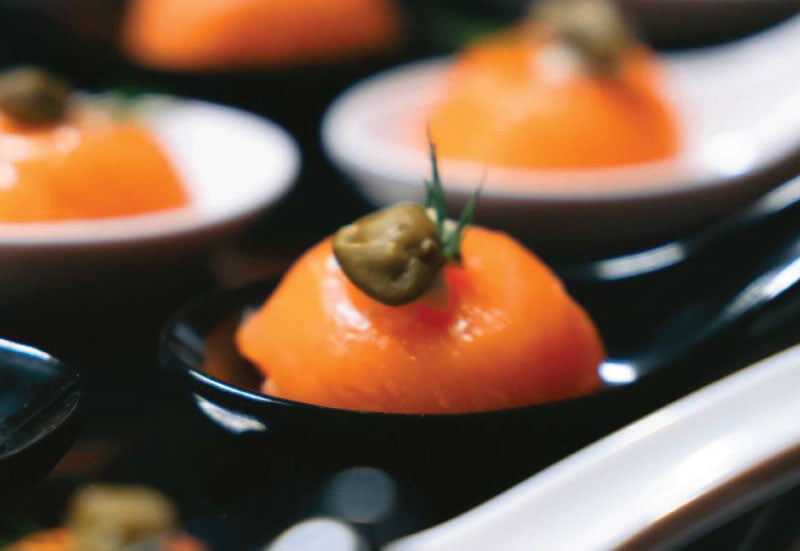 Smoked salmon mini domes
