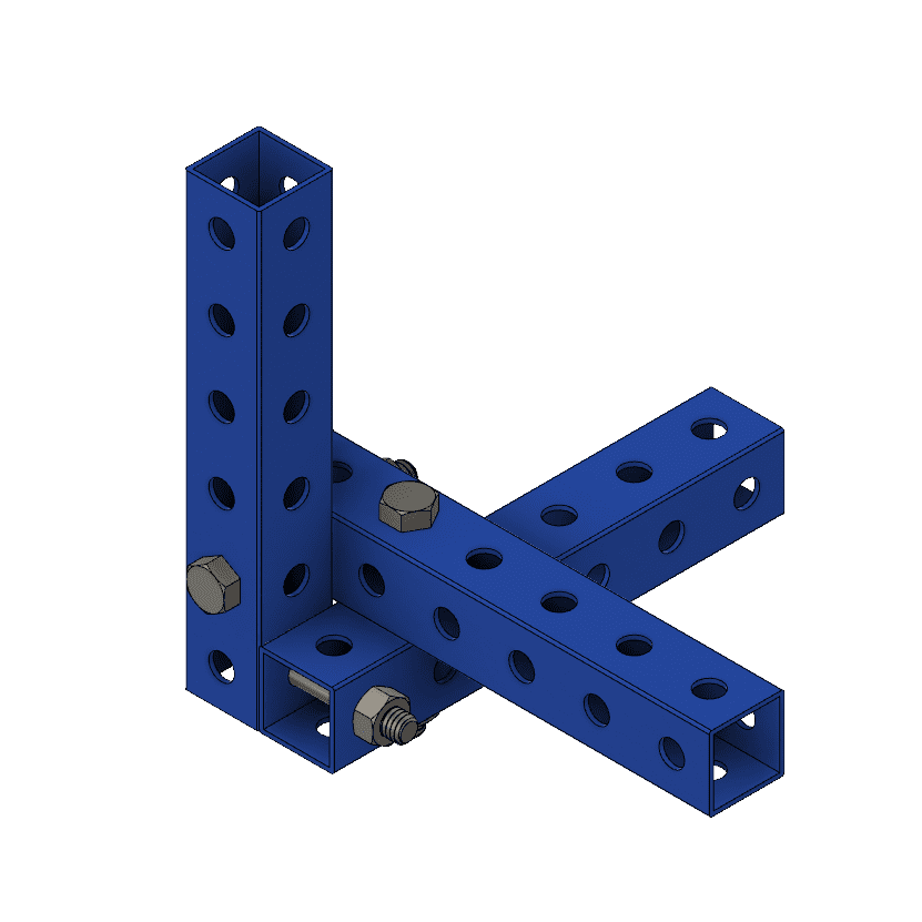 Blue Steel Tube as 3 pt. joint. Bolted together