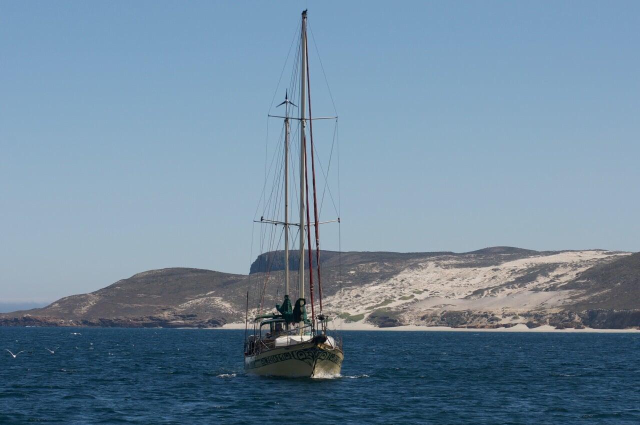 s/v tuwamish ferrocement boat at anchor